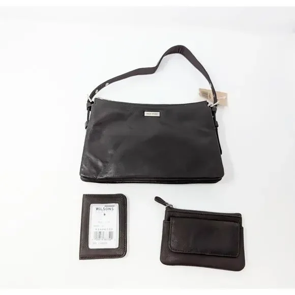 Vintage Y2K Wilson Leather Pelle Studio Brown Purse Card Wallet ID Holder New - Picture 1 of 16